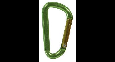 Karabijnhaak Plat 6mm aluminium groen