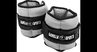 Gorilla Sports Polsgewichten - Enkelgewichten - Verstelbaar - 0,45 tot 2,25 kg - Gewichtsmachette - Grijs