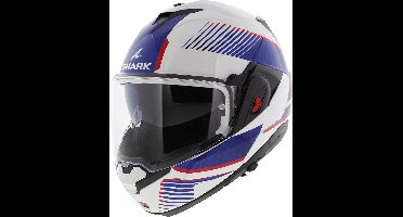 SHARK Oxo Sikter Wit Chrome Blauw WUB Systeemhelm - Maat S - Helm