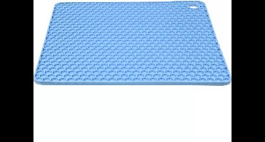 Benson Vierkante siliconen pannenonderzetter - hittebestendig - 17x17 cm - grijs/groen