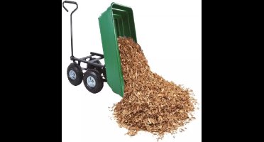 Benson Tuinkar met kiepfunctie - 52 liter - Metalen frame - Kunststof bak - 4 luchtbanden