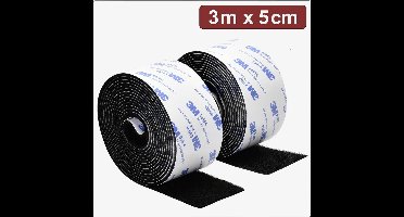 Quadrios 24CA322 Klittenband Om vast te plakken Haak- en lusdeel (l x b) 3 m x 5 cm Zwart 3 m