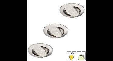 Lybardo - Inbouwspots extra klein 3-pack - Kantelbaar + LED Spot 3.5W - Dimbaar - Warmwit Licht