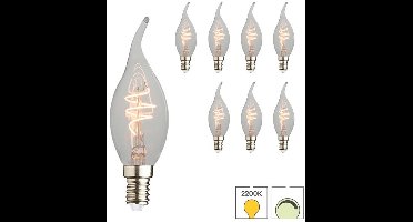 Lybardo - E14 LED Lamp - 8-pack - Kaarslamp - 4.4W Dimbaar - 2200K Extra Warmwit Licht
