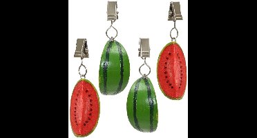 Kaemingk Tafelkleedgewichten watermeloen - 12x - kunststof - voor tafelkleden en tafelzeilen