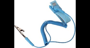 Velleman Antistatische polsband, verstelbaar, krokodilklem, 1 Mohm, blauw