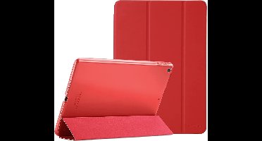 iPad Hoes 2018 - iPad 2017 Hoes Rood -iPad hoes 5e / 6e generatie iPad hoes siliconen - iPad hoesje Soft smart cover - iPad 2018 Hoes - iPad 9.7 hoes - iPad hoesje Bookcase Trifold- Ntech