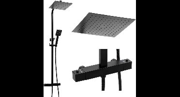 Viking Choice Doucheset Zwart met Regendouche 25cm & Thermostaatkraan - Energiebesparend