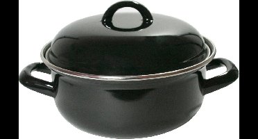 Braadpan - Emaille - 26cm -Zwart