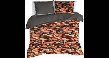 De Witte Lietaer Dekbedovertrek Rothko Orange Rust - Lits Jumeaux - 240 x 220 cm - Katoen Flanel