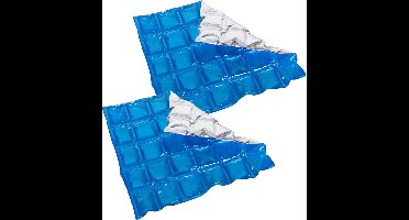 Herbruikbare flexibele koelelementen - 2x - icepack/ijsklontjes - 28 x 25 cm - blauw