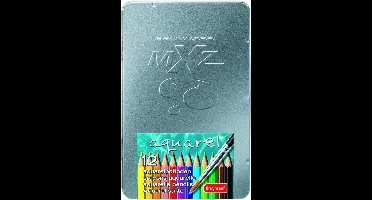 Bruynzeel mXz blik 12 aquarelpotloden met penseel