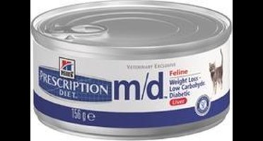 Hill's Prescription Diet M/D - Weight Loss Diabetic - Kattenvoer - 24 x 156 g