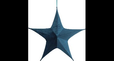 Non-branded Kersthanger Ster Maria 65 Cm Fluweel Petrolblauw