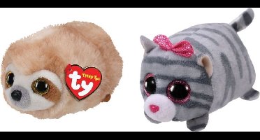 Ty - Knuffel - Teeny Ty's - Dangler Sloth & Cassie Mouse