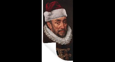 Muurstickers - Sticker Folie - Schilderij - Kerstmuts - Oude meesters - 20x40 cm - Plakfolie - Muurstickers Kinderkamer - Zelfklevend Behang - Zelfklevend behangpapier - Stickerfolie