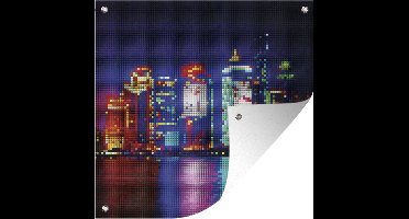 Tuindoek Patroon - Stad - Licht - 100x100 cm