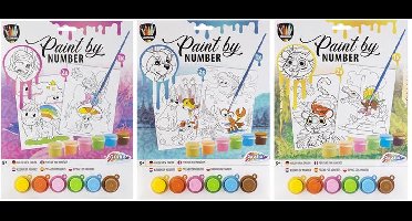 Grafix Schilderen op nummer A4 formaat (1 stuk) assorti