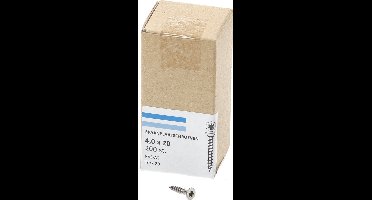 Hoenderdaal Spaanplaatschroef RVS platverzonken kop TX20 voldraad 4.0X20 (per 200 stuks)