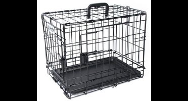 M-Pets Bench- Draadkooi Zwart Voyager 2-deurs met securo lock 76x48x73 cm