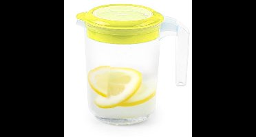 Plasticforte Sapkan / Schenkkan karaf met deksel - 1500 ml - groen - kunststof - met mix en navul deksel