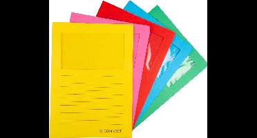 Q-CONNECT L-map met venster | 120 g/m² | A4 | pak van 100 stuks | donkere geassorteerde kleuren