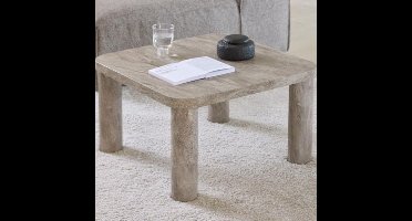 Salontafel Solano - 60x60x36 cm - grijs marmer - Actona - Vierkante salontafels - Grijs - Melamine; MDF - Vierkante salontafels -