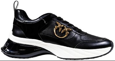 Lace-Up Leather Slip-On Sneakers Wo - Black