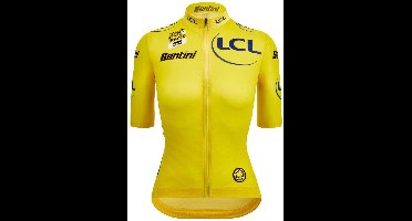 Santini Tour De France Avec Zwift Yellow 2025 Korte Mouw Wielertrui Geel L Vrouw
