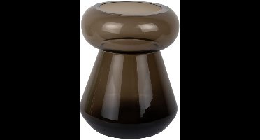 Present Time Vaas Excelente - Bruin - 20.5x20.5x26cm - Glas - Modern - Bloemenvaas - Woondecoratie - Decoratieve vaas voor woonkamer of slaapkamer - Moederdag - Moederdag cadeautje - Moederdag cadeau voor mama