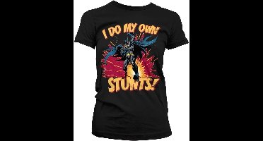 Batman I Do My Own Stunts Girly Tee Damen T-Shirt Black-M