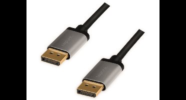 LogiLink DisplayPort AV Aansluitkabel [1x DisplayPort - 1x DisplayPort] 2 m Zwart/grijs