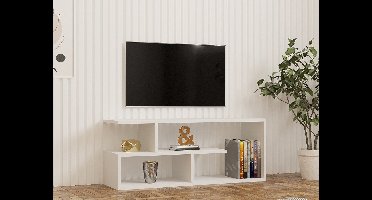 Asir - TV-standaard - Wit - 100 x 29,6 x 40 cm