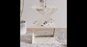 Asir - Bijzettafel - Travertijnkleur - 29,6 x 29,6 x 54,2 cm