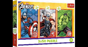 Trefl 3x50, Your hero, Disney Marvel The Avengers FSC Mix 70%, 50 stuk(s), Strips, 4 jaar