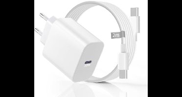 30W USB C Lader - Snelle Oplader voor Smartphones en Tablets met 2M Kabel