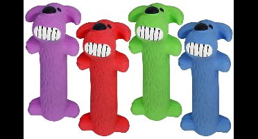 Loofa Hond Smile – 15 cm – latex hondenspeeltje met pieper