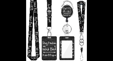 Nek en Pols Keycords met Uittrekbare Sleutelhanger & Badgehouder - Afneembare Lanyard - Trekkoord Badge Pashouder - Clip Keykoord - Intrekbare Houder voor Kaart/Sleutels - Universeel Telefoon, GSM Koord - Sleutelkoord/Nekkoord - Telefoonkoord Ketting