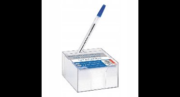 Witte Notitieblok Kubus van Plastic met Pennenhouder