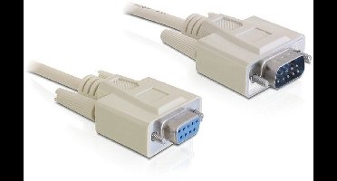 Premium seriële RS232 verlengkabel 9-pins SUB-D (m) - 9-pins SUB-D (v) / gegoten connectoren - 2 meter