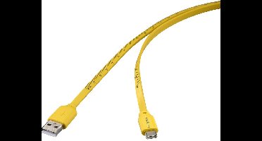 Renkforce RF-6721076 USB-kabel USB 2.0 USB-C stekker, USB-A stekker 1.00 m Geel Met meetlint-opdruk (metrisch)