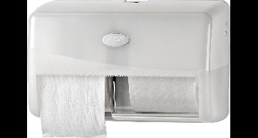 Pearl white Duo toiletrolhouder compact wit