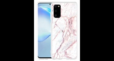Samsung Galaxy S20 Hoesje White Pink Marble