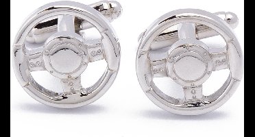 Manchetknopen - Auto Stuur Zilveren Autostuur