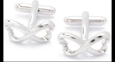 Manchetknopen - Strikje Hartjes Zilverkleurig