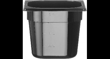 HENDI Gastronorm container – zwart polycarbonaat – 2,4L – temperatuurbestendig – stapelbaar