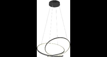 TRIO DARVIN - Hanglamp - Zwart mat - incl. 1x SMD 52 W - Dimbaar met schakelaar - Plafondbevestiging - Niet geschikt voor externe dimmer - In hoogte verstelbaar - DIP - Schakelaar