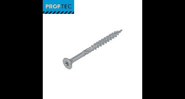 Proftec spaanplaatschroef 6x80mm - platkop - verzinkt - deeldraad - T25 (Per 100 stuks)
