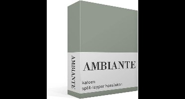 Ambiante Cotton Uni split-topper hoeslaken - Lits-jumeaux - Green
