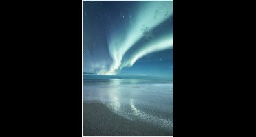 Poster 20x30 cm - Noorderlicht - Strand - Aurora - Natuur - Posters - Kamer decoratie - Wanddecoratie woonkamer - Muurdecoratie slaapkamer
